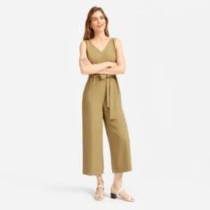 Everlane Japanese go wave jumpsuit olive green size 0 NWOT